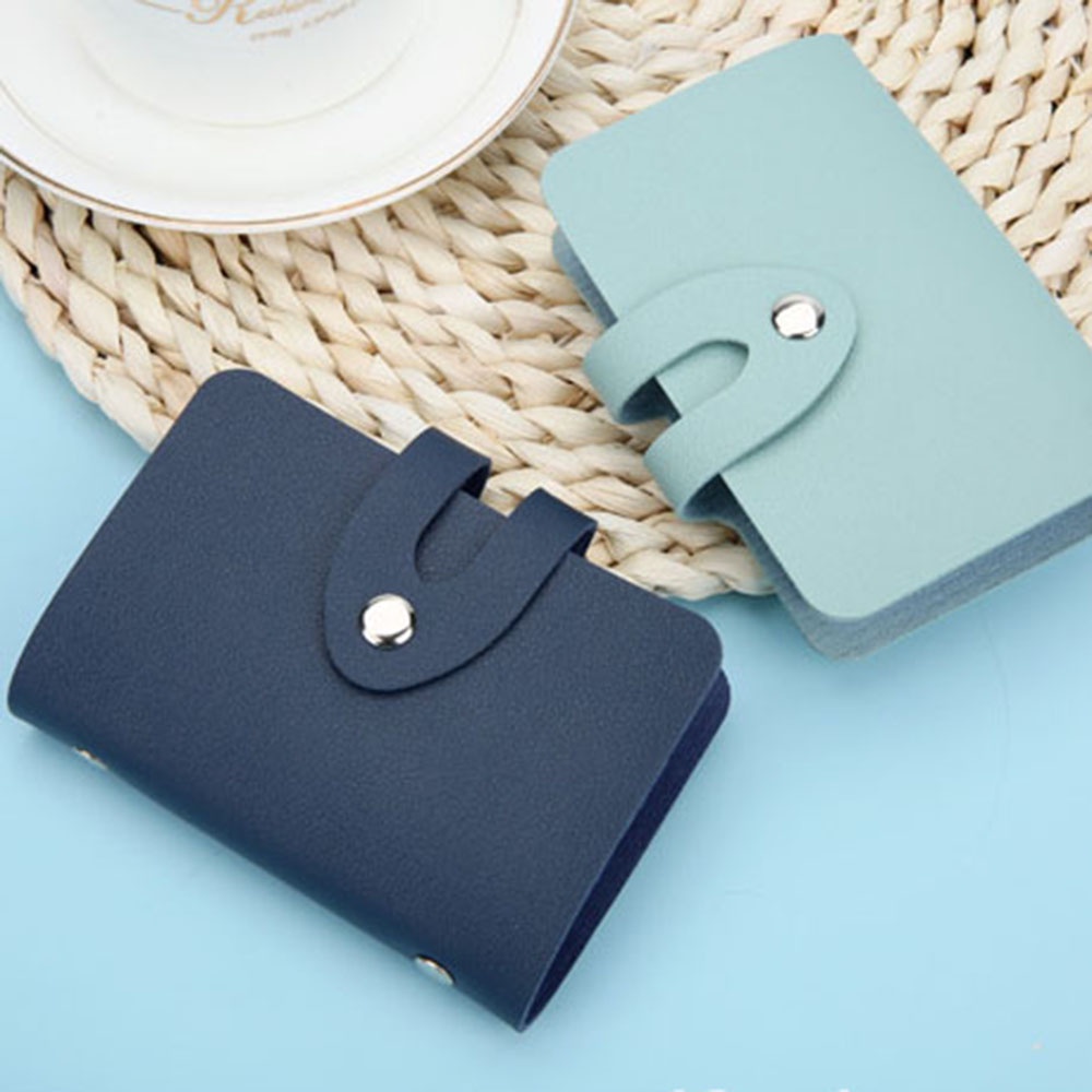 Ví Da PU 24 Ngăn Đựng Thẻ Màu Sắc Thời Trang