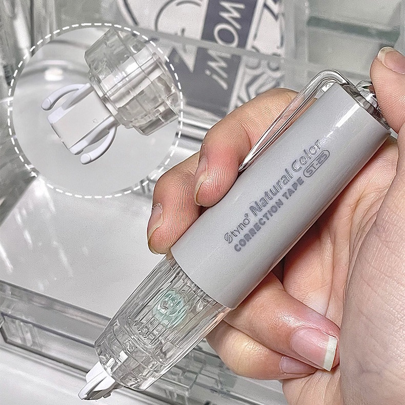 Bút xóa kéo bấm có lõi thay xoay 360 độ Natural Color phiên bản tối giản