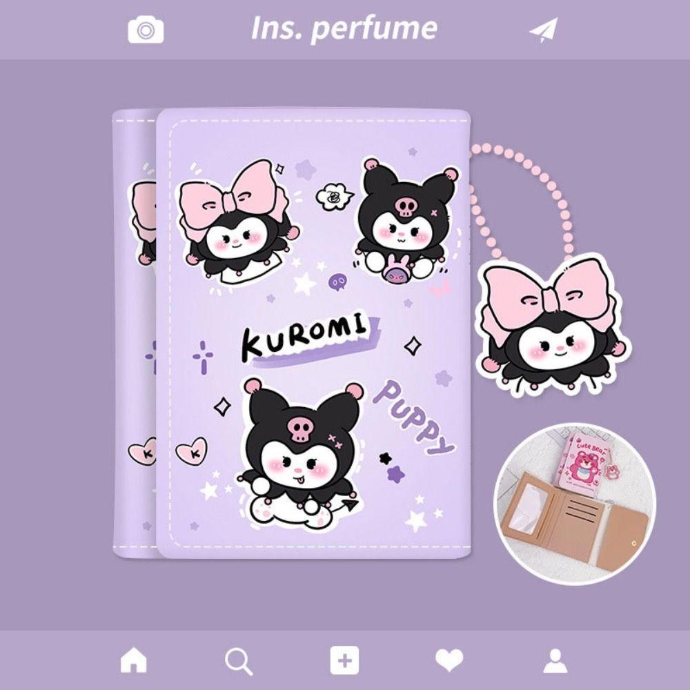Allgoods Kuromi Ví Ngắn Gập Làm Ba Đựng Thẻ Hình Gấu Dâu Tây Cinnamoroll Dễ Thương Cho Trẻ Em