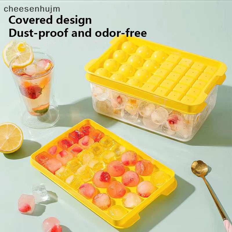 1 Khay Làm Đá Hình Tròn Có Nắp Bằng Nhựa DIY