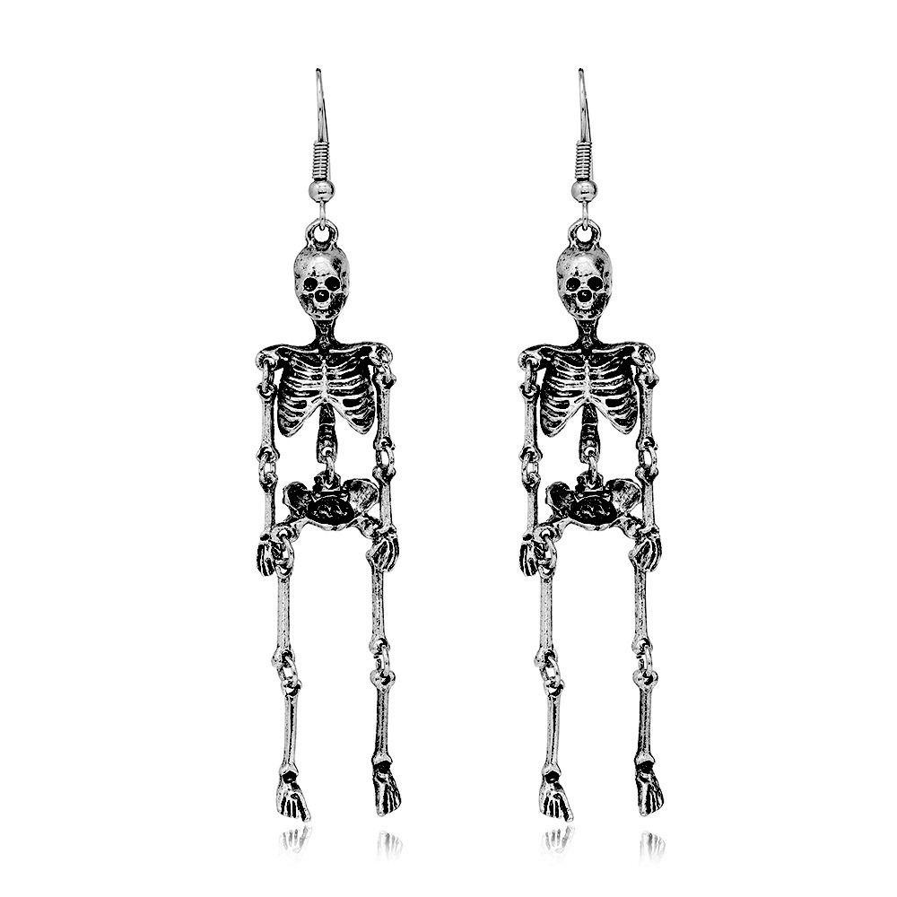 Khuyên Tai Hợp Kim Hình Đầu Lâu Màu Sắc Cổ Điển Phong Cách Halloween