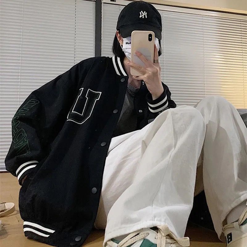 Áo Khoác Bóng Chày Sọc Ca Rô Phong Cách Hàn Quốc Thời Trang Thu Xuân Dành Cho Nữ