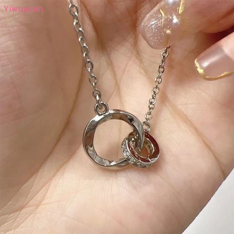 Vòng cổ Cặp Đôi Đính Đá Zircon Tròn Kiểu Dáng Thời Trang Mới