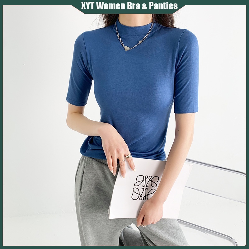 Áo Thun Tay Ngắn Cổ Đứng Ôm Dáng Cho Nữ Cỡ m-xxl 40-80kg