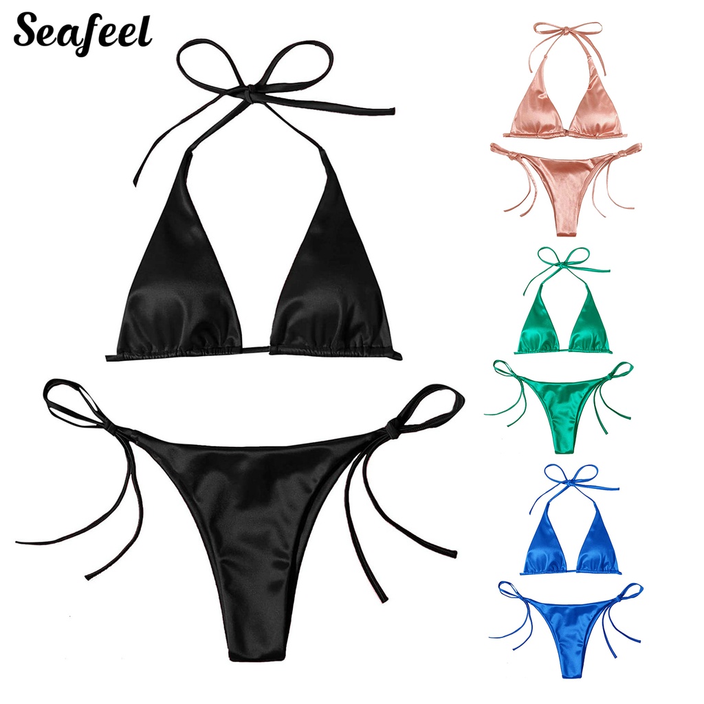 Bộ Bikini 2 Mảnh Có Mút Đệm Màu Sắc Thời Trang Mùa Hè Cho Nữ