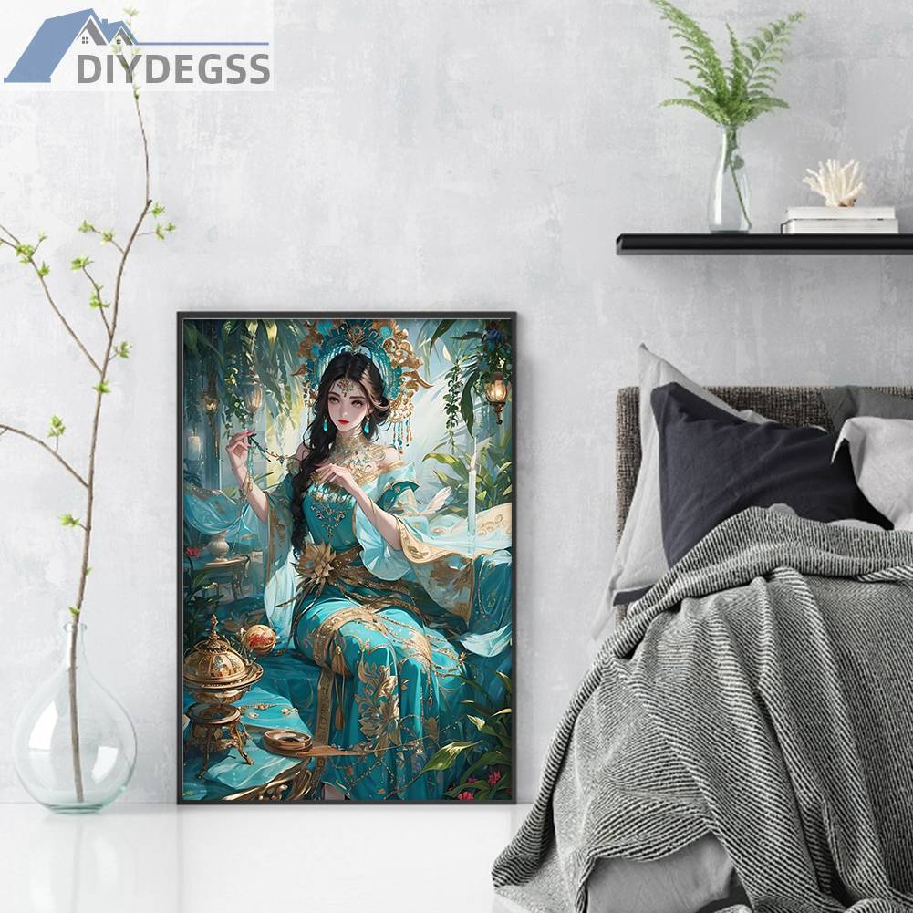 Toàn Bộ Bộ Tranh Thêu Chữ Thập 11CT Bằng cotton Thân Thiện Với Môi Trường Hình Cô Gái