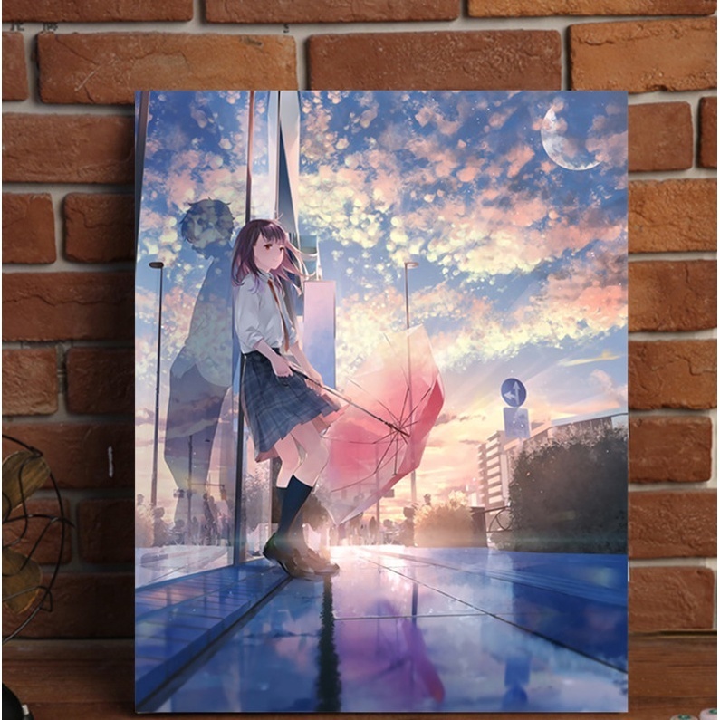 Tranh Sơn Dầu Kỹ Thuật Số Tự Vẽ Hình Phong Cảnh Anime 40 * 50cm 40 * 50 Lora PB2