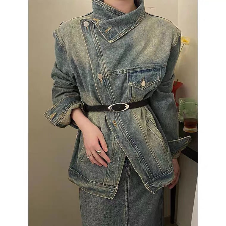 Áo Khoác Denim Dáng Rộng Phong Cách Thời Trang Mùa Thu Mới