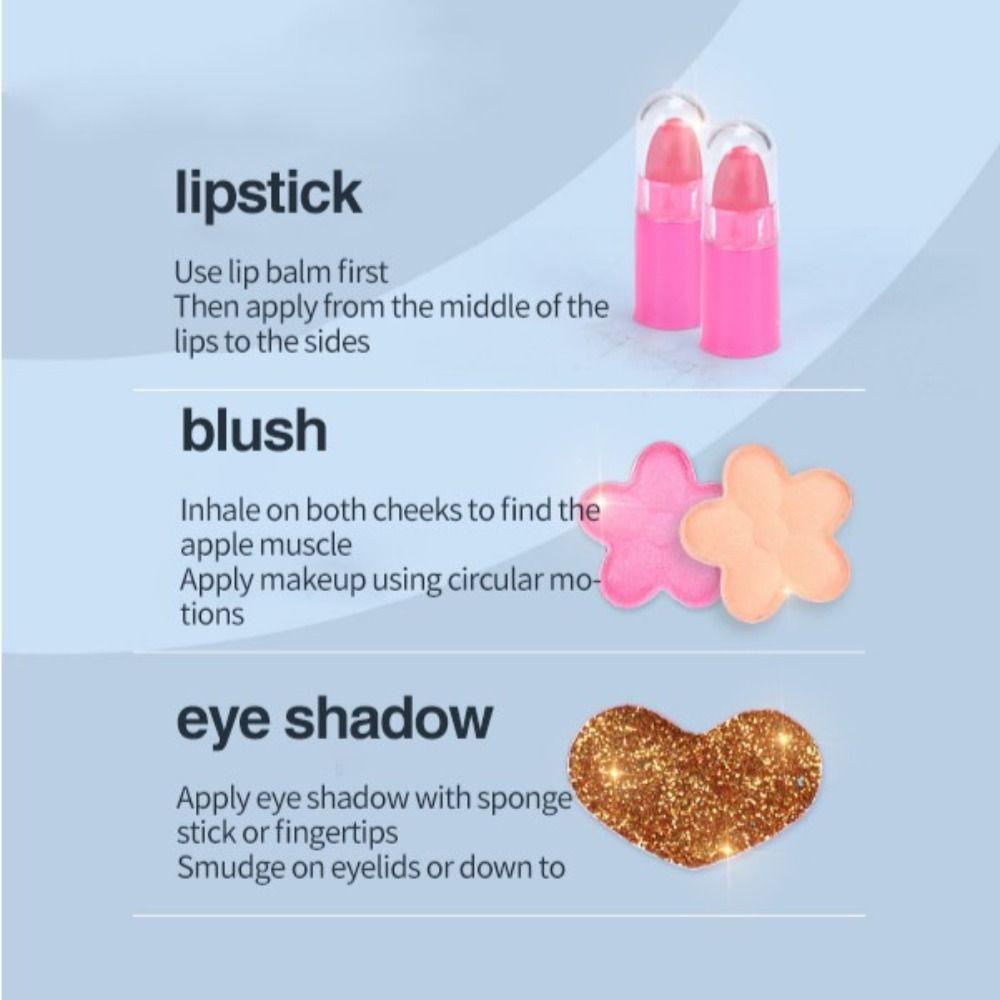 Bộ Son Môi Và Phấn Mắt Dạng Túi Cầm Tay Trang Điểm Dự Tiệc Công Chúa Thời Trang Không Gây Hại Cho Bé Gái
