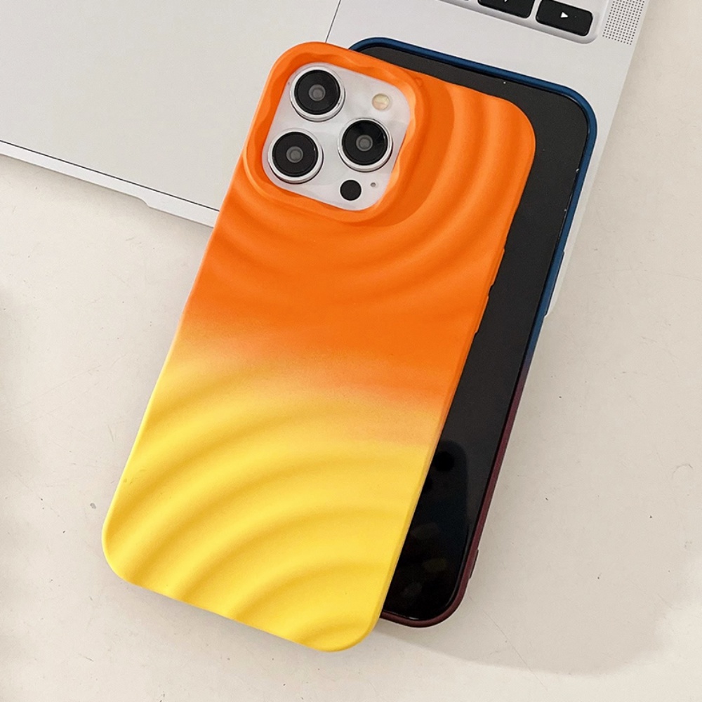 Ốp Điện Thoại TPU Mềm Chống Sốc Chống Trượt Họa Tiết Gợn Sóng Màu Gradient Sang Trọng Cho IPhone 11 12 13 14 Pro Max XR