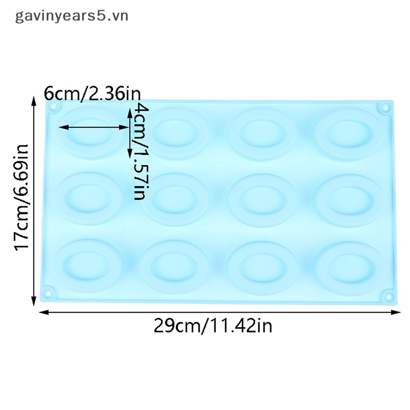 Khuôn Silicone Hình Oval 3D Làm Bánh Kẹo / Xà Phòng