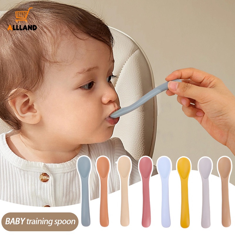 Muỗng Tập Ăn Mini Bằng Silicone Cấp Thực Phẩm Chống Trượt An Toàn Cho Bé