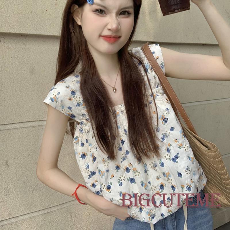 Áo Tank Top Không Tay Cổ Vuông In Họa Tiết Hoa Phong Cách Boho Thời Trang Mùa Hè Cho Nữ