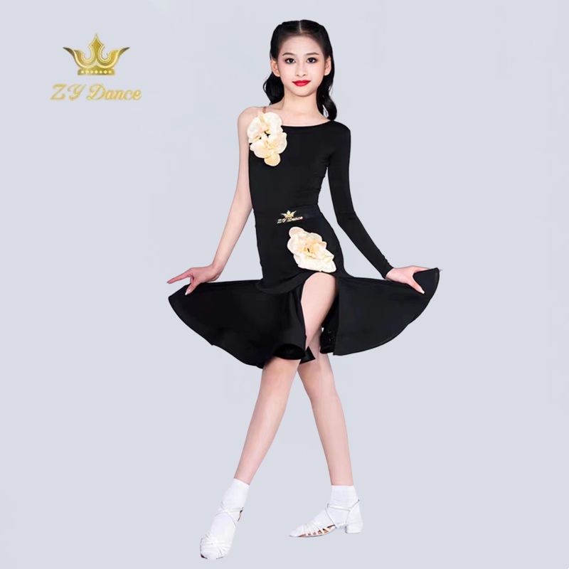 Mùa hè mới dành cho trẻ em trang phục khiêu vũ latin tiêu chuẩn phân loại bộ đồ chia đôi nâng cao thực hành chuyên nghiệp mặc nữ