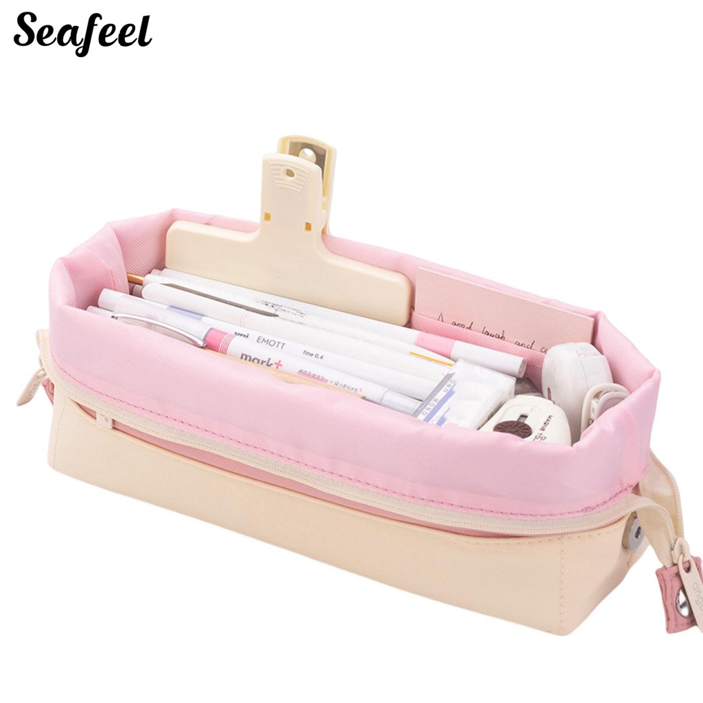 Túi Đựng Bút Đa Năng Sức Chứa Lớn Có Khóa Kéo Nhiều Màu Sắc Phù Hợp Cho Học Sinh