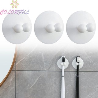 【COLORFUL】‎Toothbrush Holder Convenient Storage Suction Cup Design Toothpaste Holder