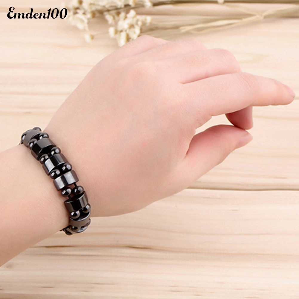 Vòng Tay Chuỗi Hạt Đá Hematite Màu Đen Thời Trang Cho Nam Và Nữ