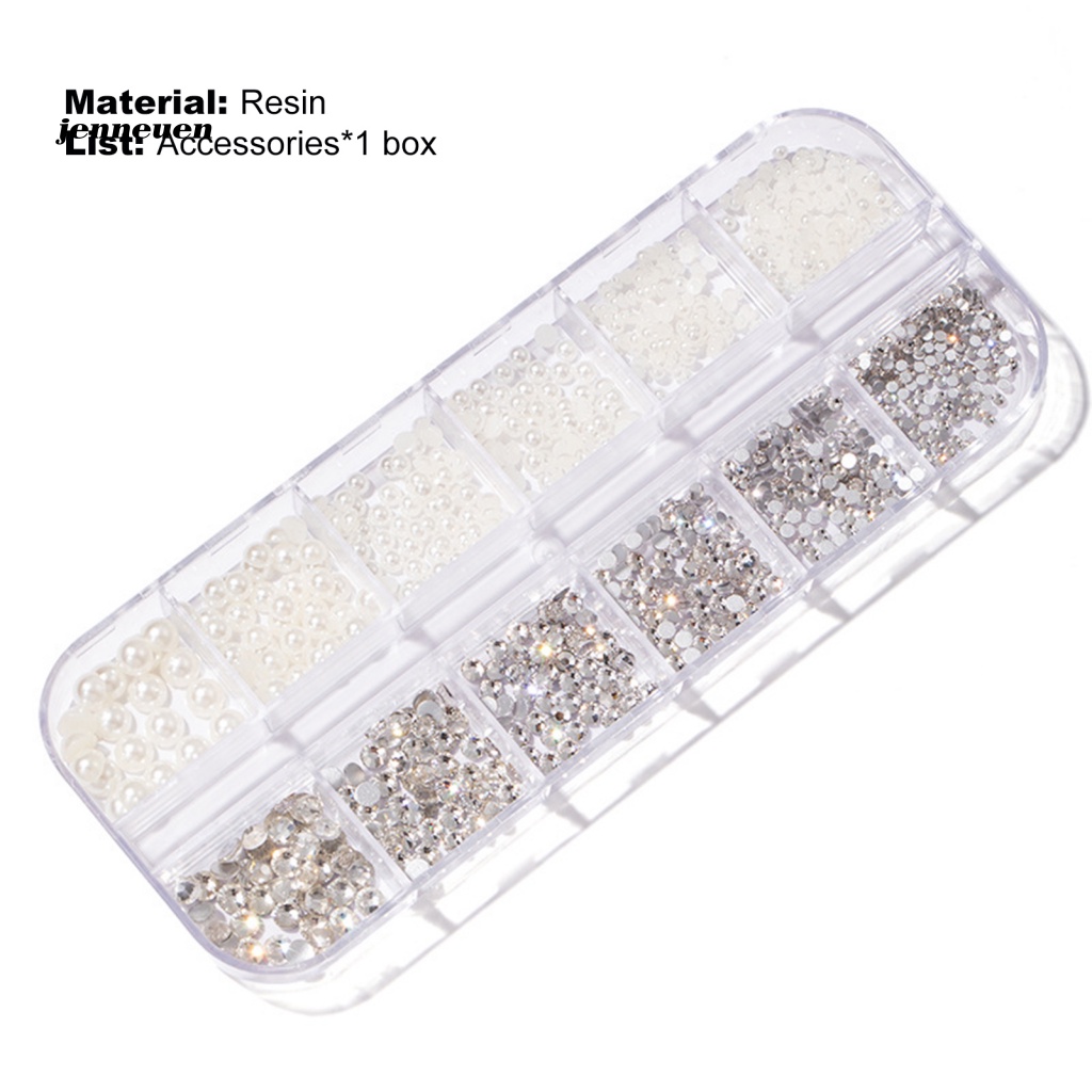Hộp 12 Ngăn Đựng Hạt Kim Cương Giả Mini 3D Trang Trí Móng Tay