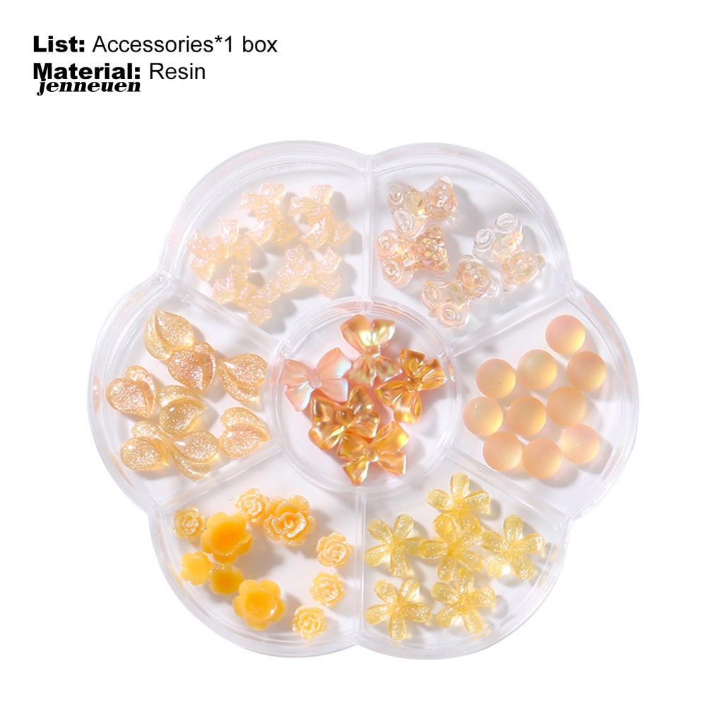 1 Hộp Phụ Kiện Trang Trí Móng Tay Trọng Lượng Nhẹ Đính Nơ Cho Nữ