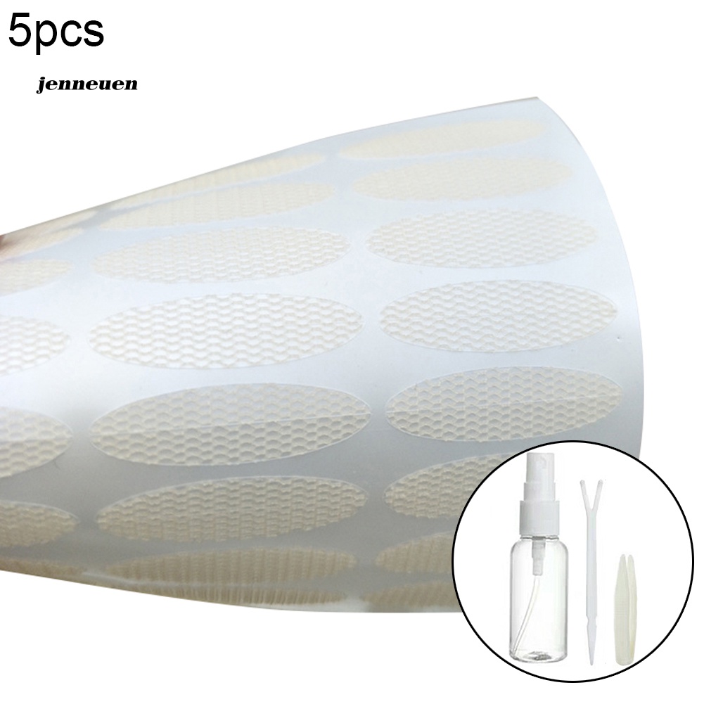 Bộ 5 Miếng Dán Kích Mí Vô Hình Kèm Chai Xịt Và Nhíp Tiện Dụng