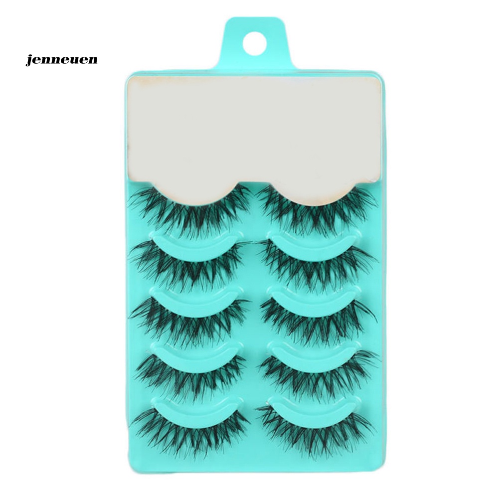 5 Cặp Lông Mi Giả Cong Dài Màu Đen Trang Điểm Chuyên Nghiệp