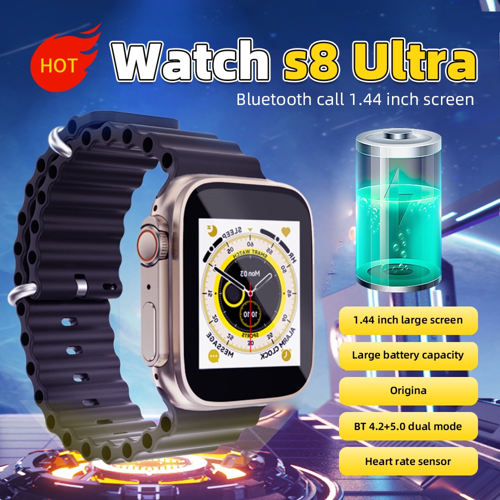 Bộ Đồng Hồ Thông Minh bluetooth Không Dây Màn Hình hd 1.44 inch s8 ultra series 8
