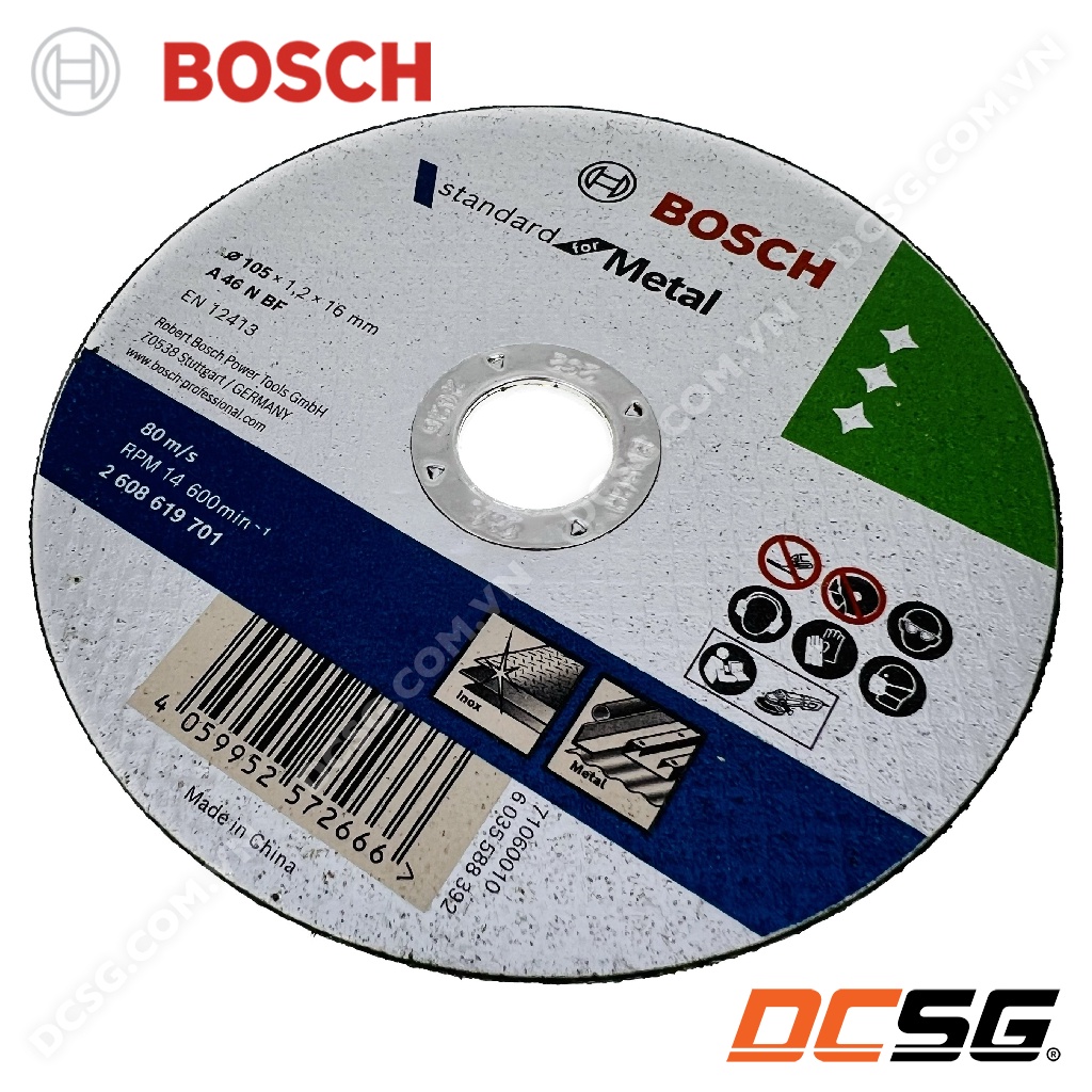 Đá cắt sắt 105x1.2x16mm  Bosch 2608619701 | DCSG