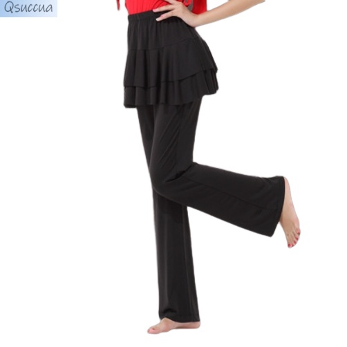 Quần Culottes Dài Lưng Thun Co Giãn Dành Cho Nữ Tập Khiêu Vũ Latin
