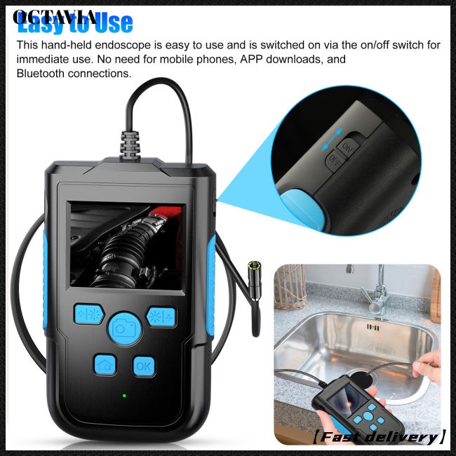 Camera Nội Soi Công Nghiệp 1080p Hd Màn Hình 2.4-inch Đường Ống 8mm-2m