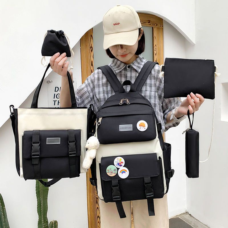 New style schoolbag female Korean version junior high school students high school students large capacity small fresh and fashionable backpack