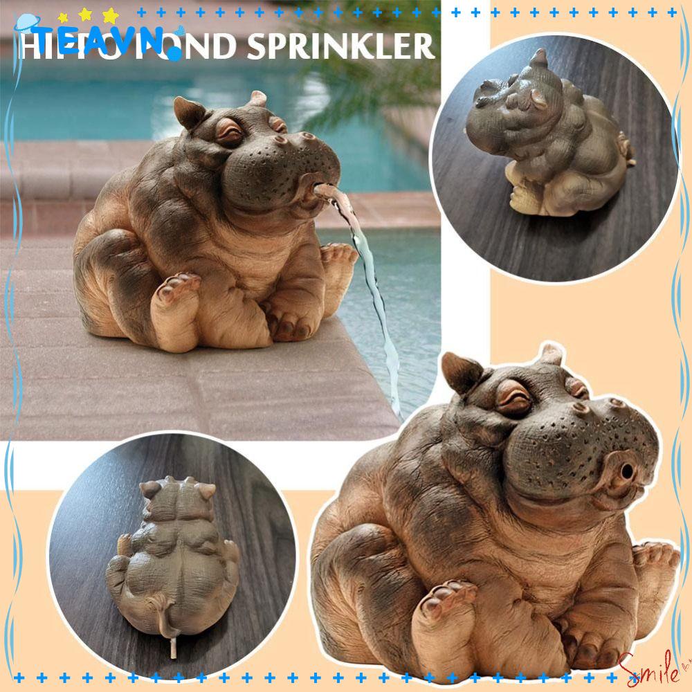 Tượng Hà Mã Phun Nước Sáng Tạo Trang Trí Sân Vườn