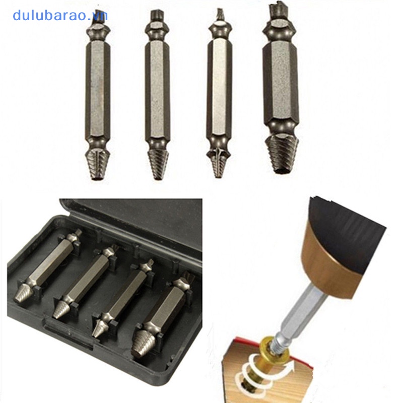 Dul 4 cái Tốc độ ra vít extractor khoan với hộp bit công cụ bị hỏng bị hư hỏng Remover Ao