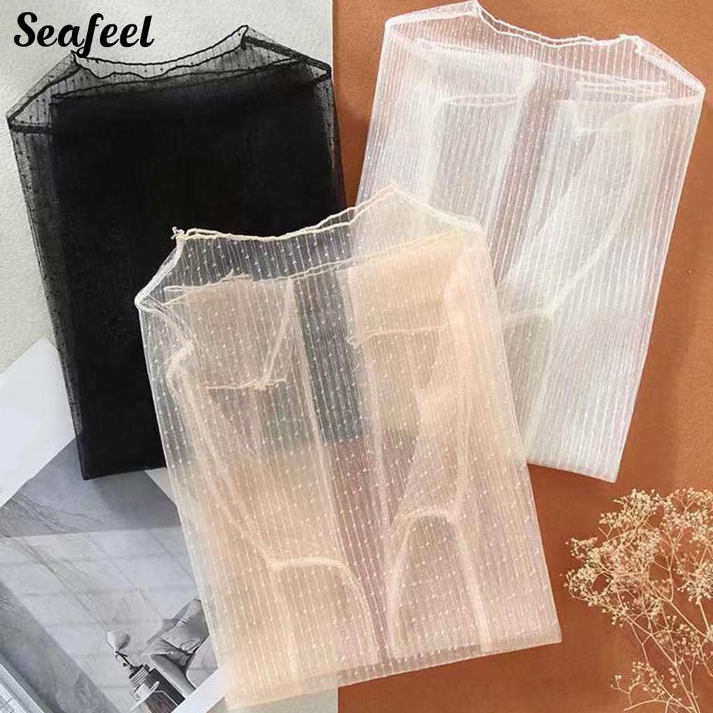 Áo Sơ Mi Vải Ren Mỏng Xuyên Thấu Mềm Mại Cổ Cao Dài Tay Thời Trang Mùa Hè Dành Cho Nữ