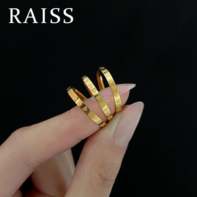 Toàn Bộ Nhẫn Titan Mạ Vàng 18k Hình Trái Tim Thời Trang Cho Nữ