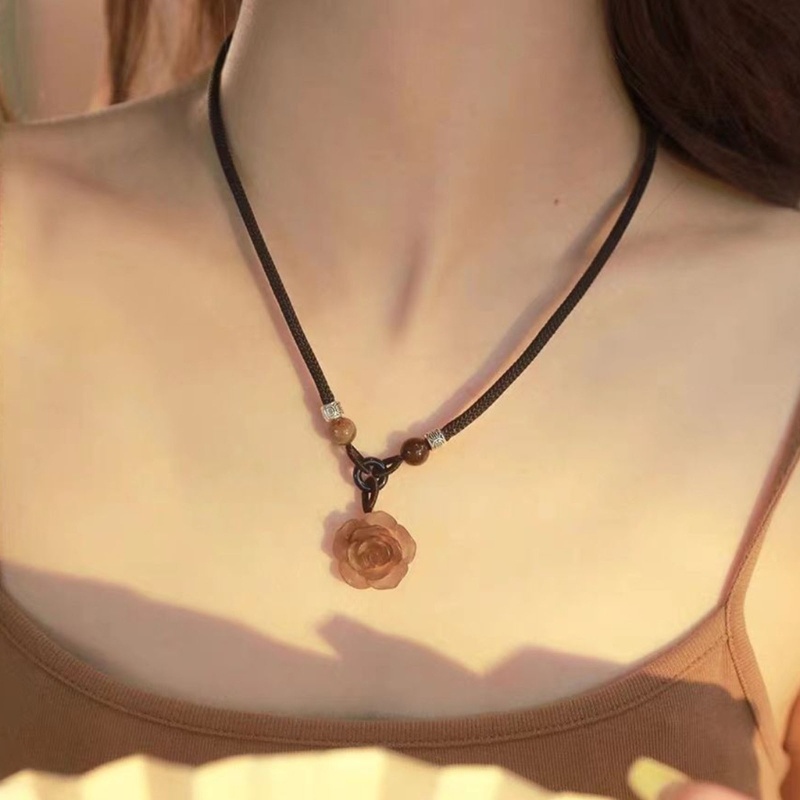 Vòng cổ Mặt Hoa Trà Phong Cách Vintage