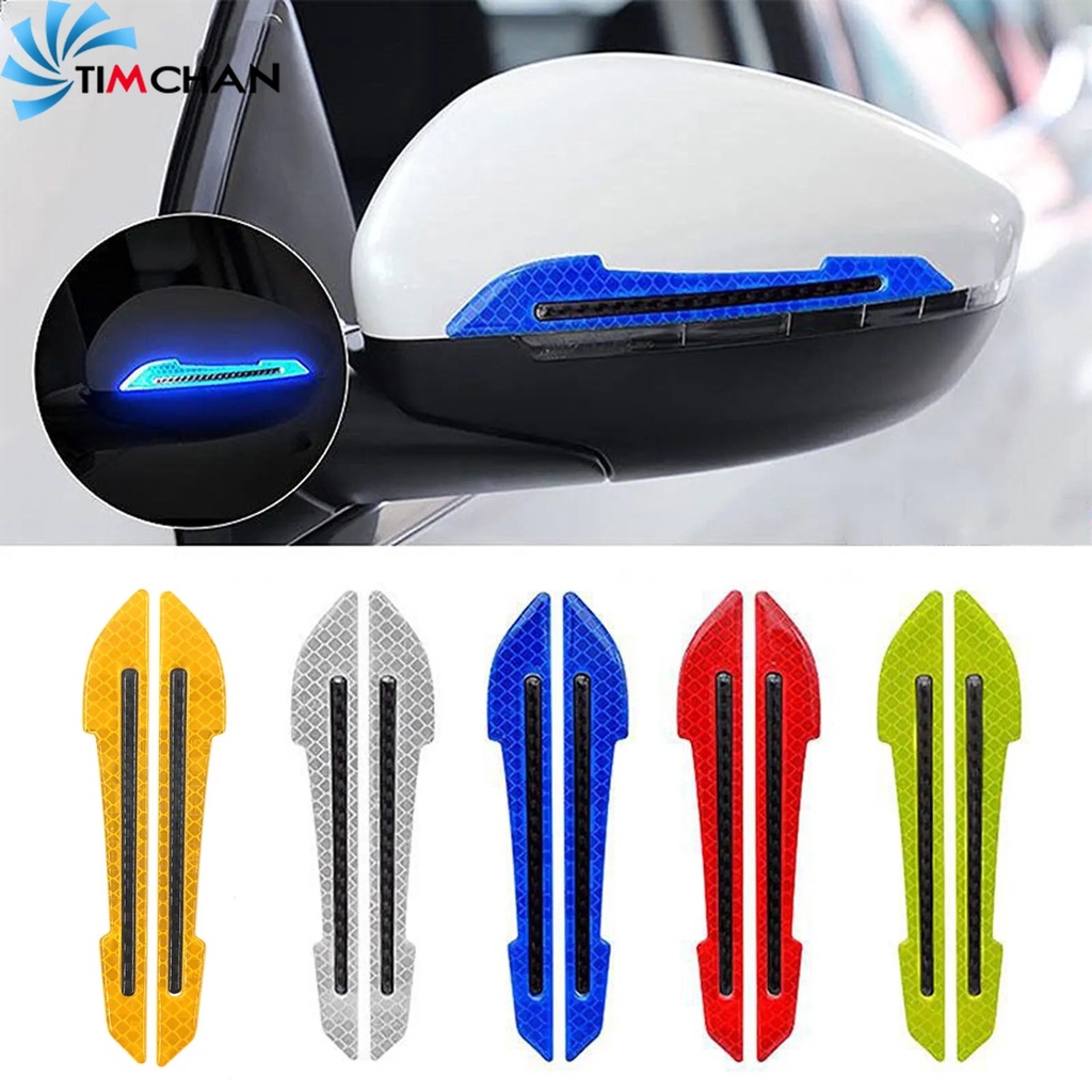 Bộ 2 Miếng Dán Phản Quang Bằng Sợi Carbon Chống Trầy Cho Gương Chiếu Hậu Xe Hơi