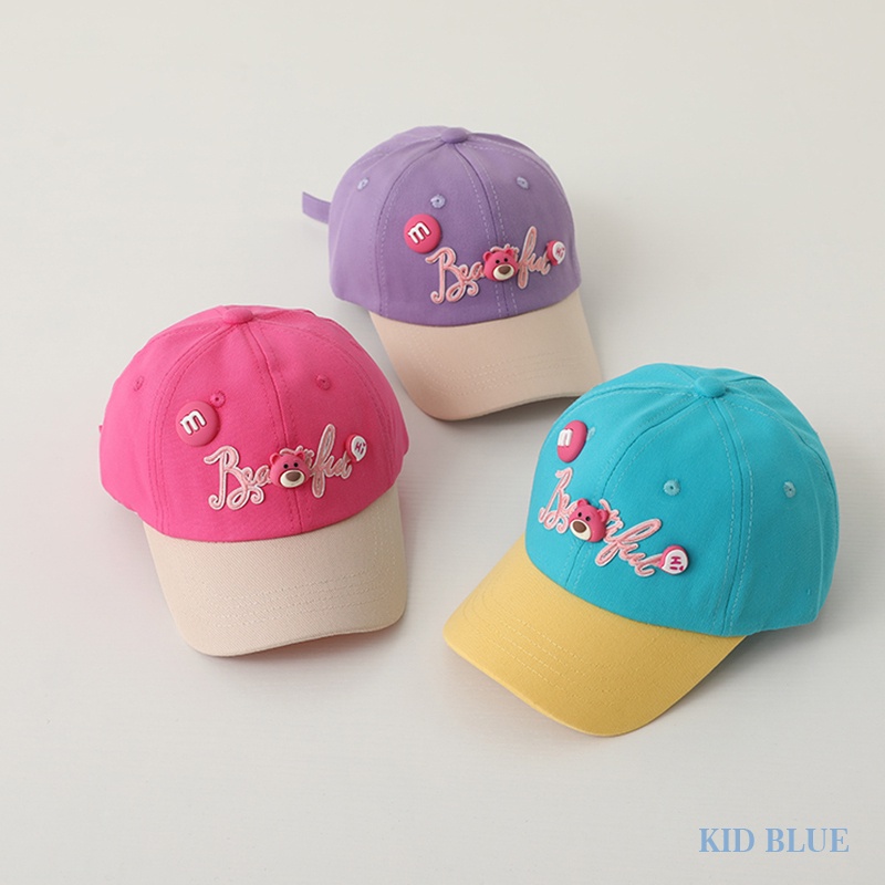 Mũ Lưỡi Trai Chống Nắng Hình Gấu Dâu Tây Màu Trắng Ngọt Ngào Dễ Thương