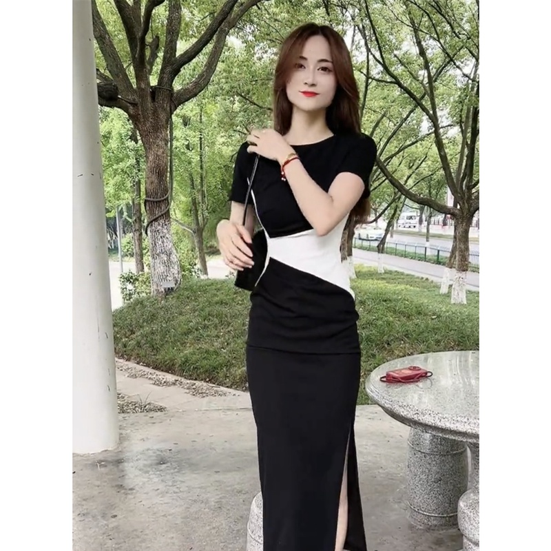 Đầm Thể Thao Ôm Dáng Màu Sắc Thời Trang Mùa Hè Hàn Quốc Quyến Rũ Cho Nữ