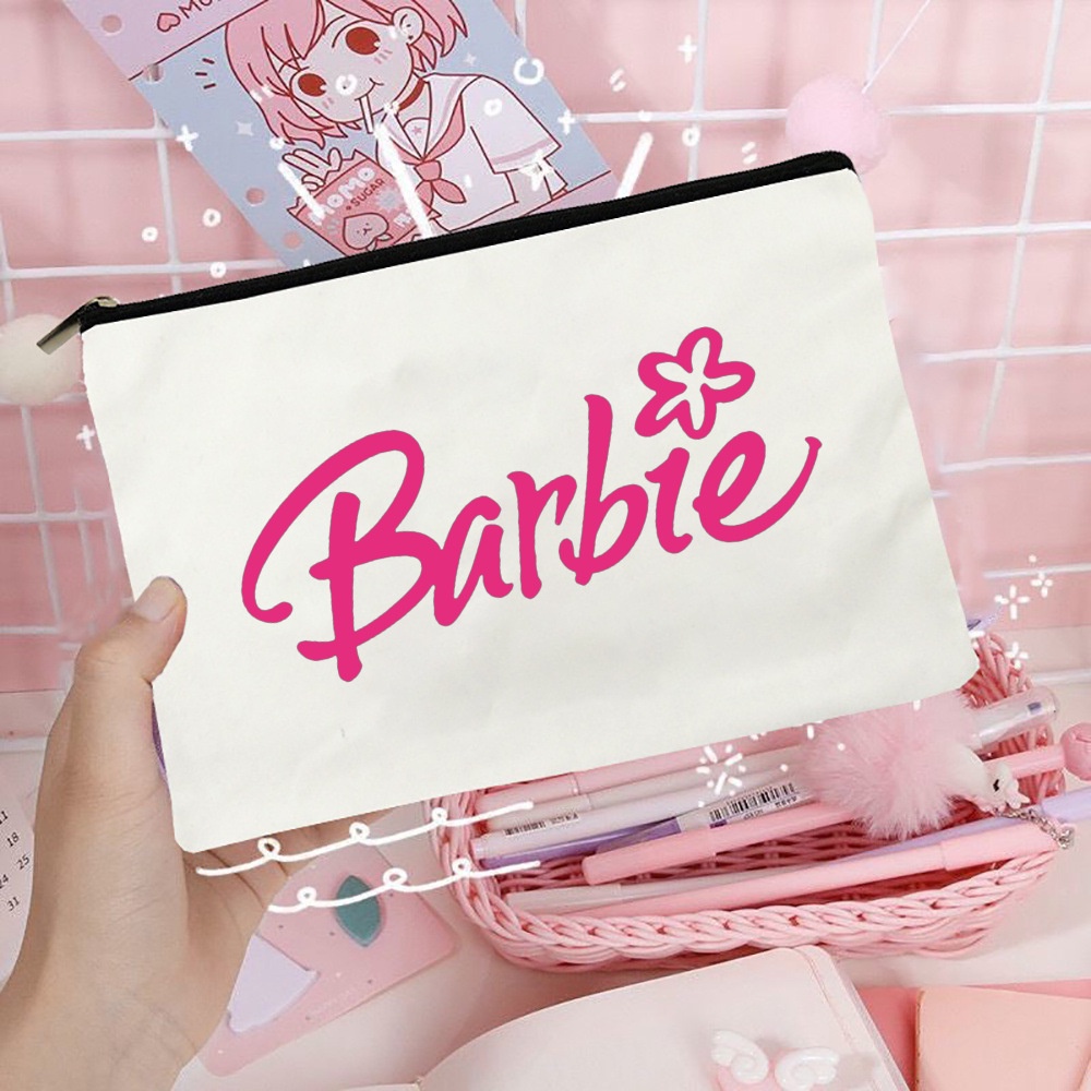 Túi Đựng Đồ Trang Điểm Làm Đẹp In Họa Tiết Búp Bê barbie Đáng Yêu Cho Bé Gái