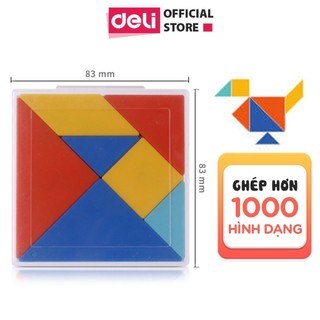 Bộ Ghép Trò Chơi Trí Uẩn Xếp hình Tangram Deli Cho Bé Phát Triển Trí Thông Minh Sáng Tạo - Chất Liệu Nhựa