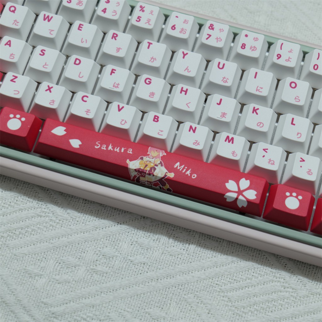 Sakura Miko Keycaps Cherry Profile Anime PBT Dye Sub Bàn Phím Cơ Keycap