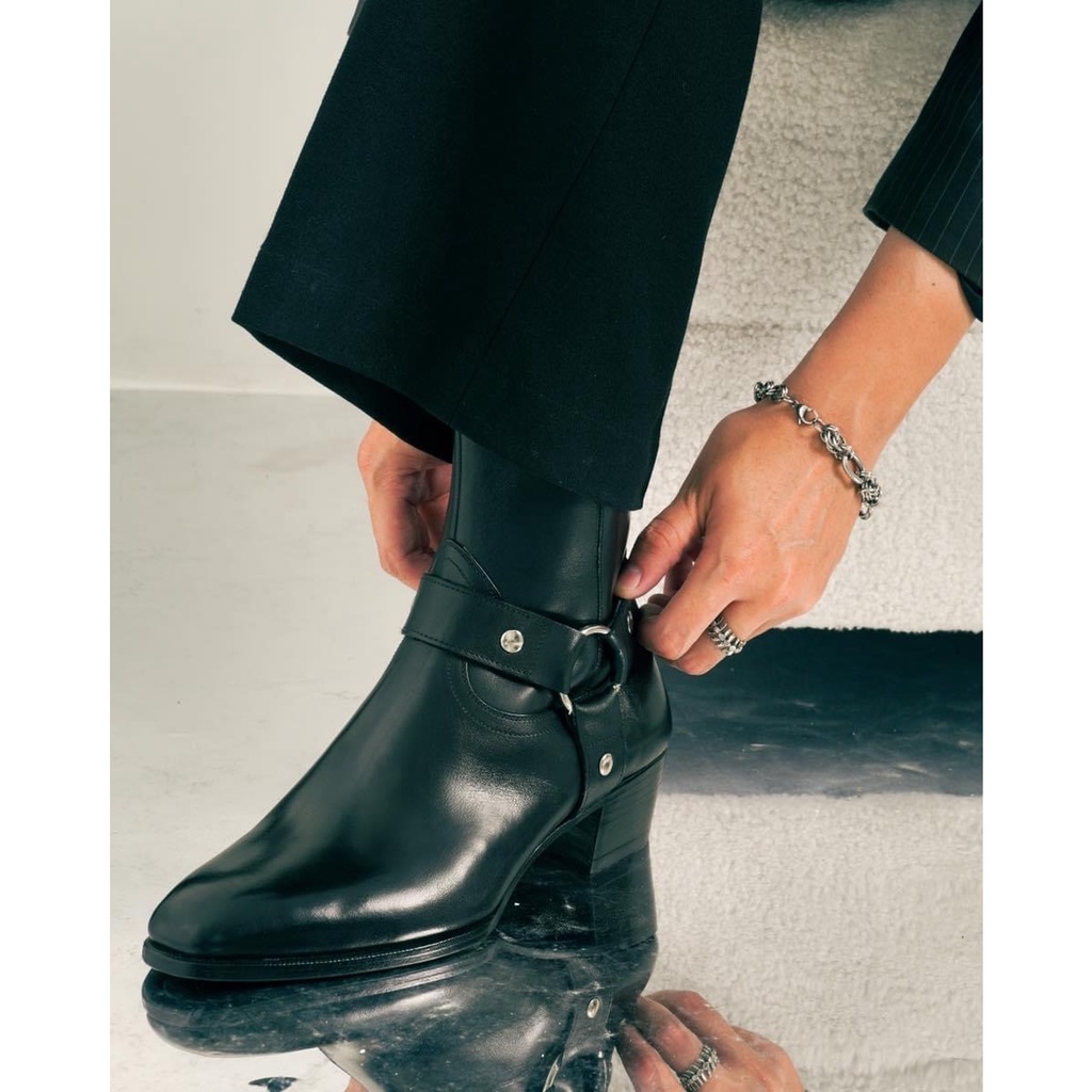 Giày Harness Boots Da Bò Cao Cấp Nhập Khẩu Handmade Gót 5cm Chính Hãng Bảo Hành 12 Tháng