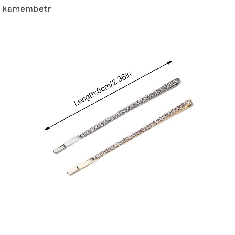 Set 2 / 4 Kẹp Tóc Kim Loại Đính Đá Thời Trang Cho Nữ