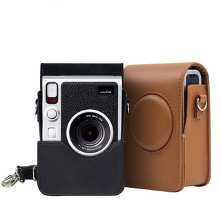 Ốp da pu mềm đựng máy ảnh instax mini evo có dây đeo vai