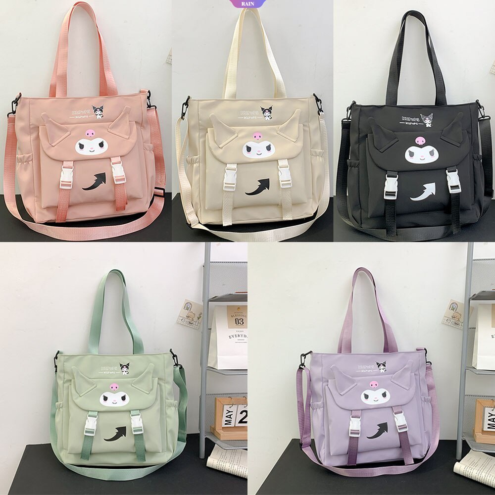 Sanrio Túi Đeo Chéo Nylon In Họa Tiết Hoạt Hình Kuromi Đáng Yêu Dành Cho Nữ