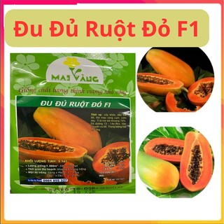 Hạt giống đu đủ ruột đỏ f1 - đu đủ năng suất cao ngon ngọt - gói 5 hạt
