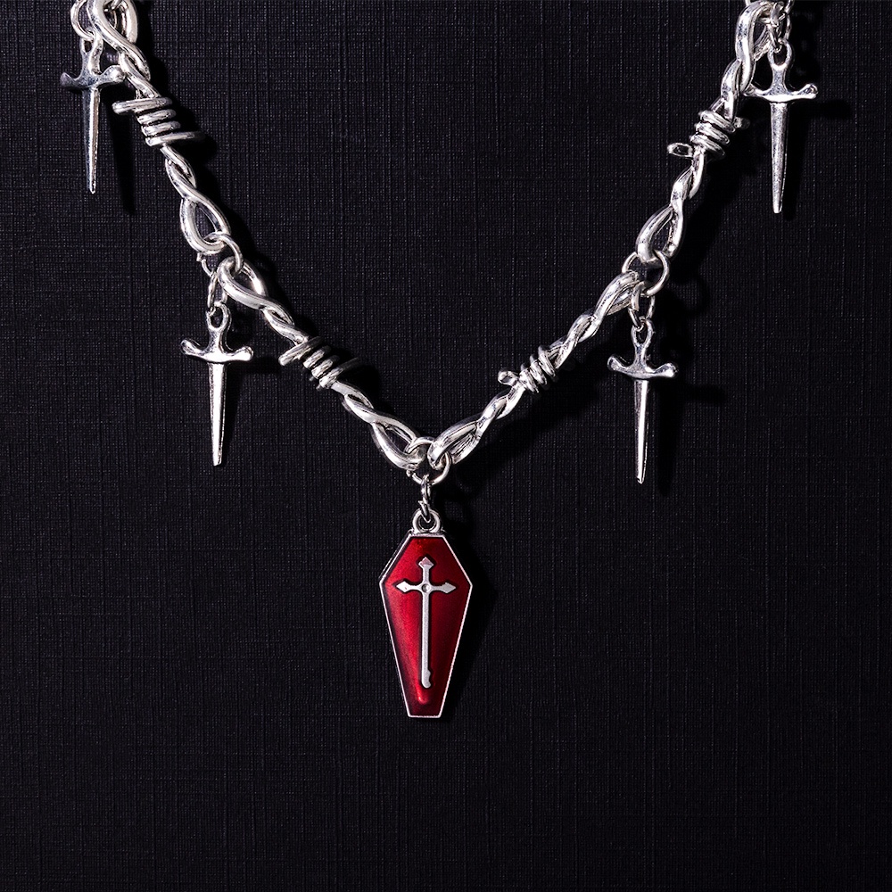 Vòng cổ Mạ Bạc Y2K Mặt Hình Thanh Kiếm Phong Cách Gothic Thời Trang Cho Nam Và Nữ