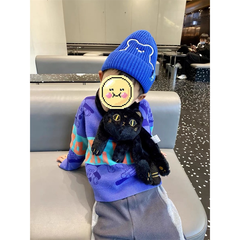 Mũ Len Đan Giữ Ấm Mùa Đông In Hình Gấu Hoạt Hình Dễ Thương Thời Trang Hàn Quốc 2022 Cho Bé Trai / Gái