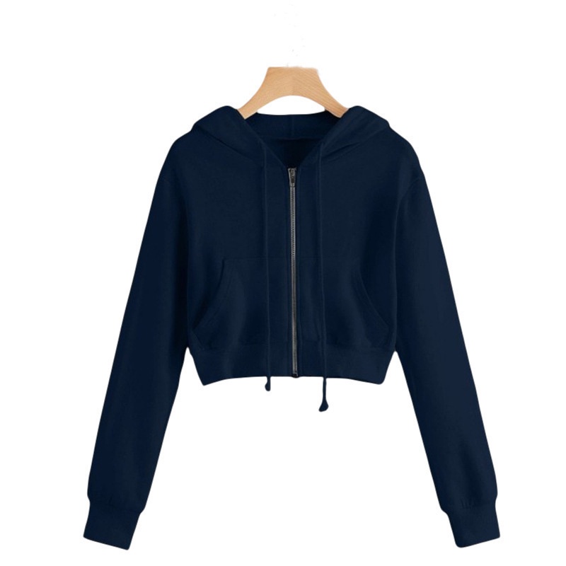 Áo Hoodie Lửng Phong Cách Hàn Quốc Thời Trang Thu Đông Dành Cho Nữ
