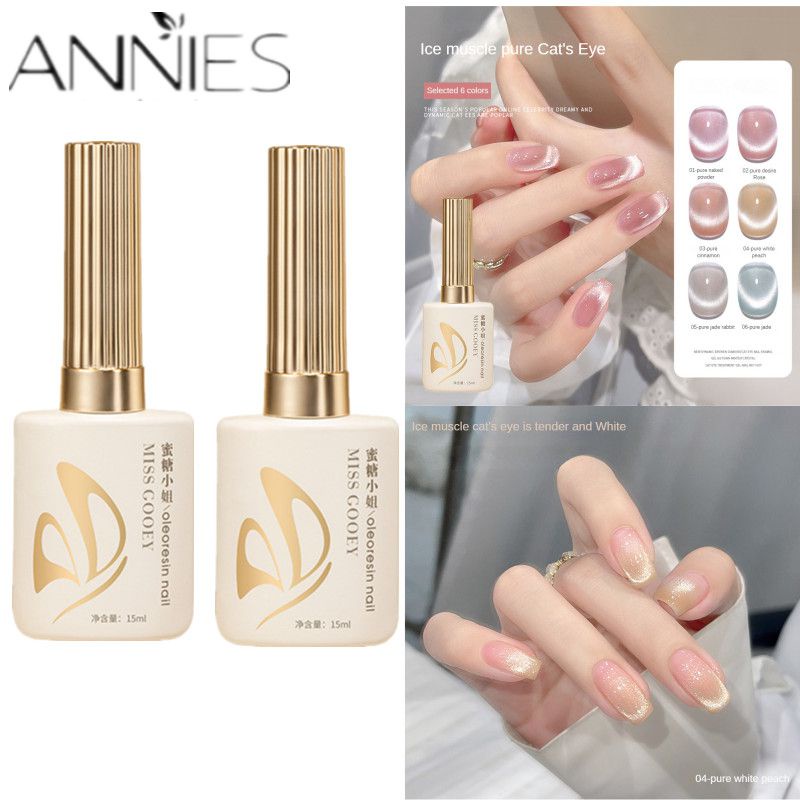 Set 6 Lọ Sơn Móng Tay Gel UV 15ml Màu Trong Suốt Mắt Mèo Thời Trang Miss Gooey 2023